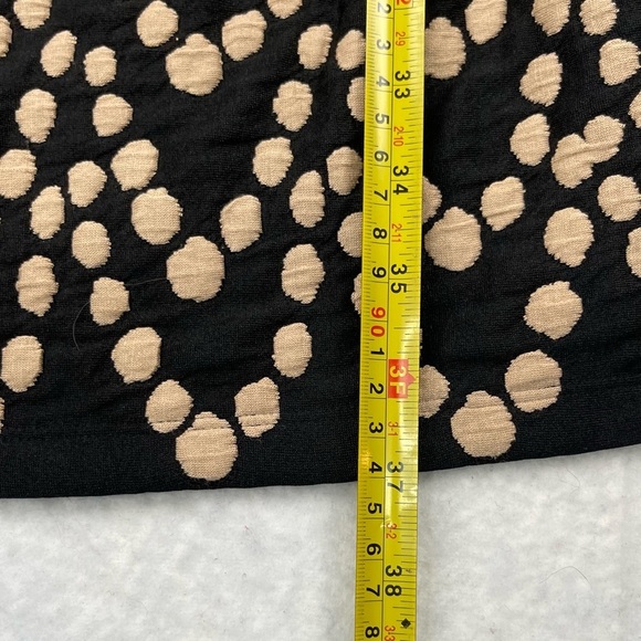 Gabby Skye Dress Womens 8 Black Cream Polka Dots Elbow Sleeves Exposed Zipper - Picture 7 of 10